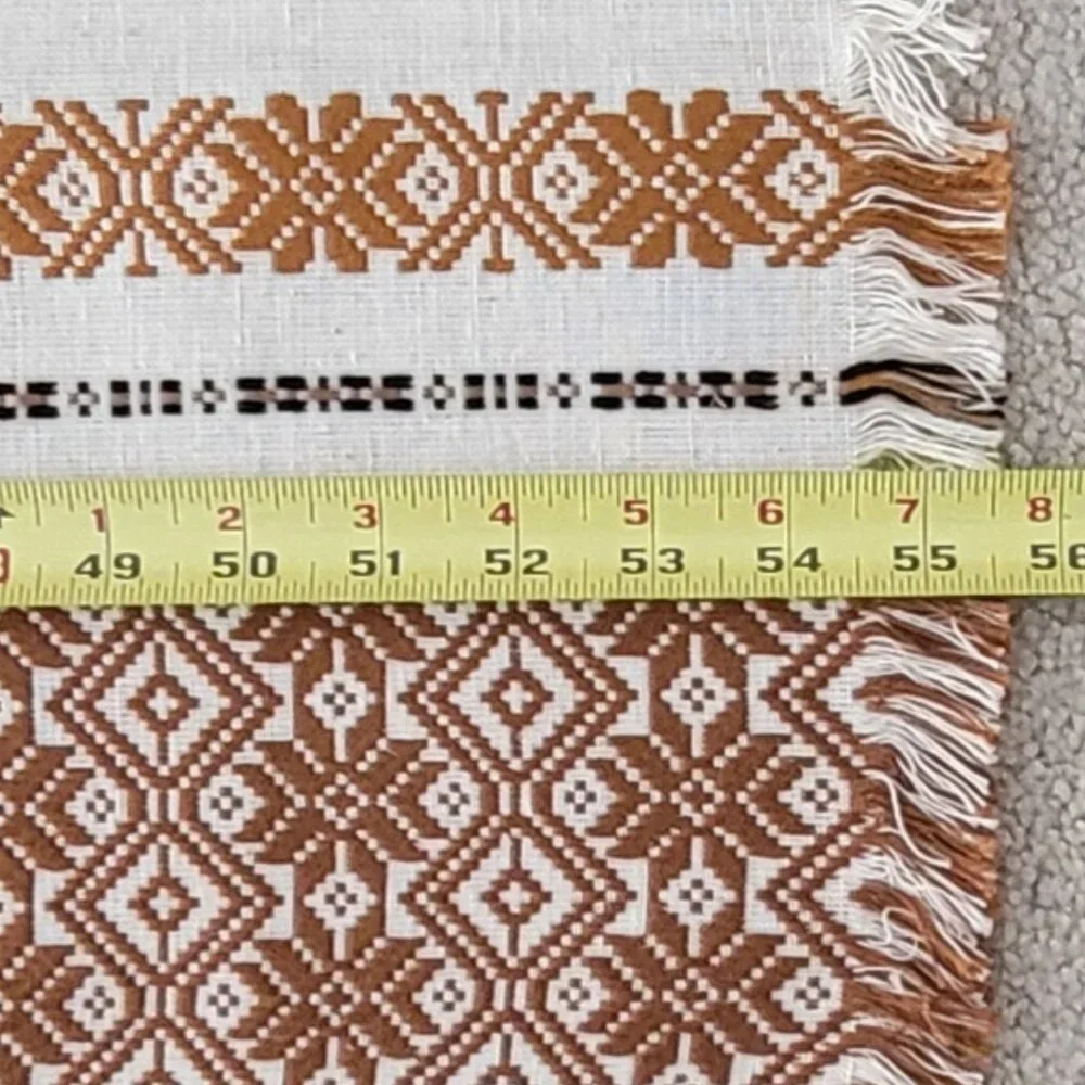 Vintage Yugoslav Linen Tablecloth & Napkin Set Folk Motif Kamnik Slovenia NOS
